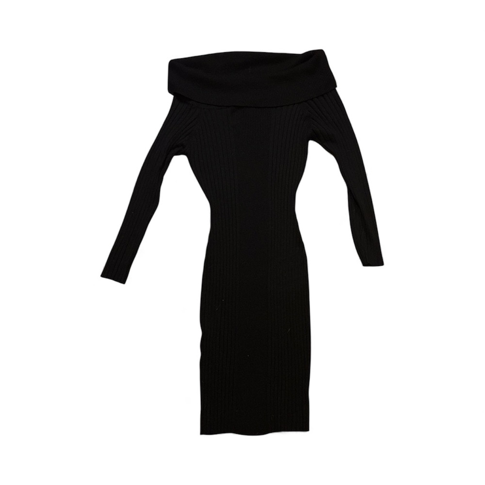 Charlotte Russe Black Off-Shoulder Long Sleeve Dress